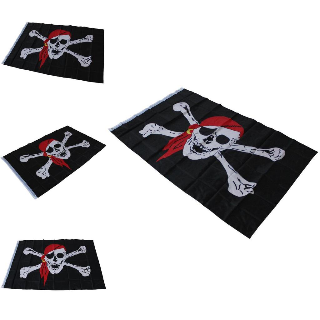 Jolly Roger Piratenvlag Banner Polyester Materiaal Halloween Decoratie Voor Piratenliefhebbers