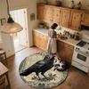 Vintage Border Crow,Round Area Rug,Carpet Rug for Living Room Bedroom Sofa Playroom Decor,Non-slip Floor Mat