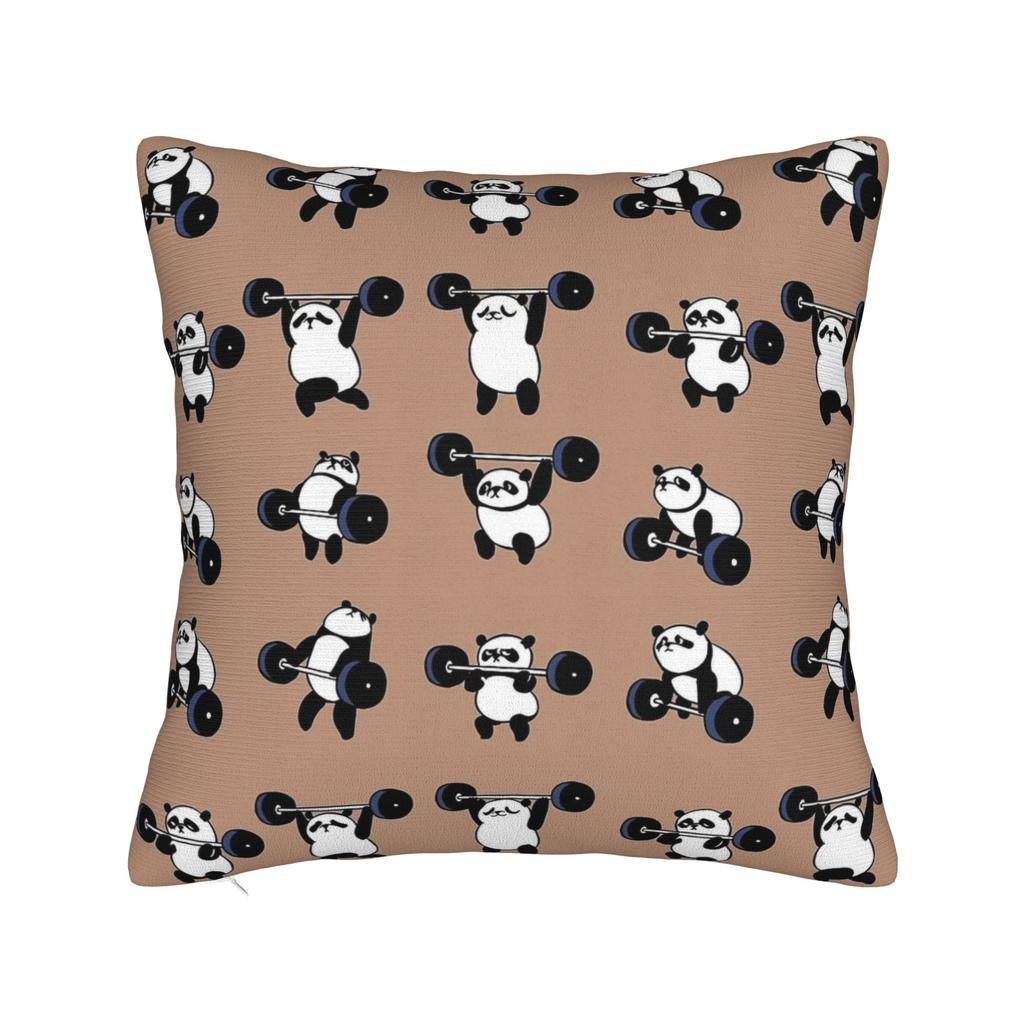 Sushi Panda Square Pillow Case Food Cushion Cover Vintage Polyester Decorative Throw Pillow Case Cover For Home 40*40Cm