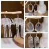 Retro Ethnic Style Source Earrings Muse Fan Literary Temperament Ear Hook Tassel Metal Pendant Earrings