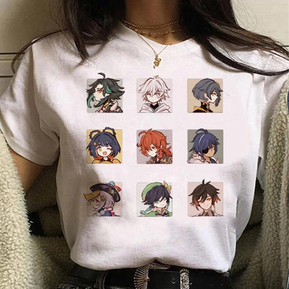 Genshin Impact top women funny summer tshirt female funny harajuku Japanese clothes