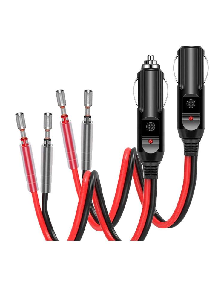 

2 Pack 12V Fused Replacement Cigarette Lighter Male Plug 16AWG Extension Cord with LED Light for Car Auto Turck Car Accessories