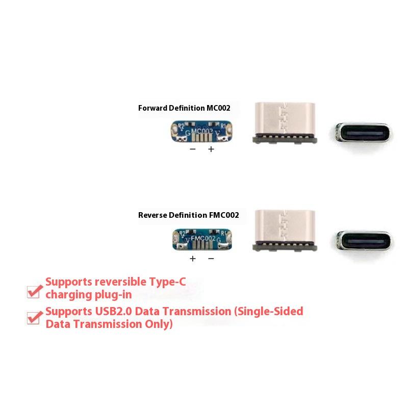 2 Stück Ladeanschluss für PCB Löten DIY Reparatur Adapter USB-Anschluss Typ C Buchse 5Pin SMD SMT Typ-C Buchse