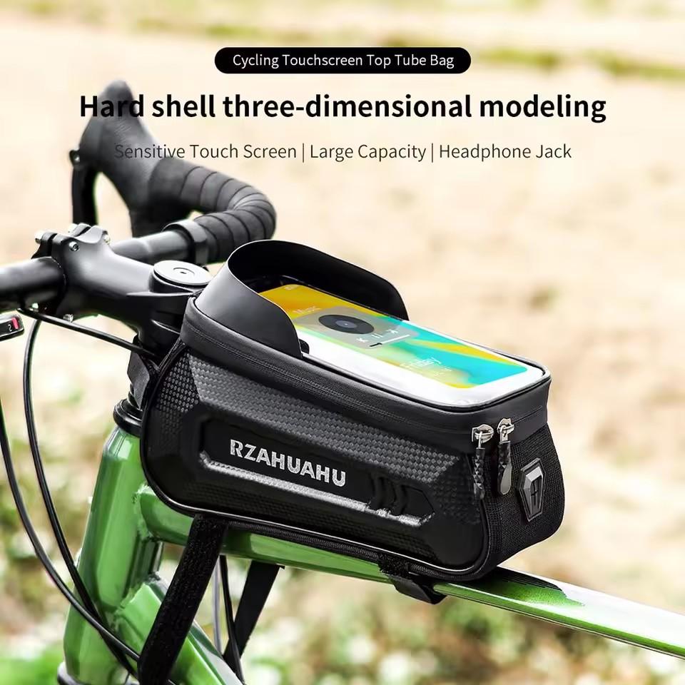 Waterproof Bicycle Front Frame Bag, Bike Phone Mount Pouch, Durable Bike Tube Storage Bag Cycling Accessories