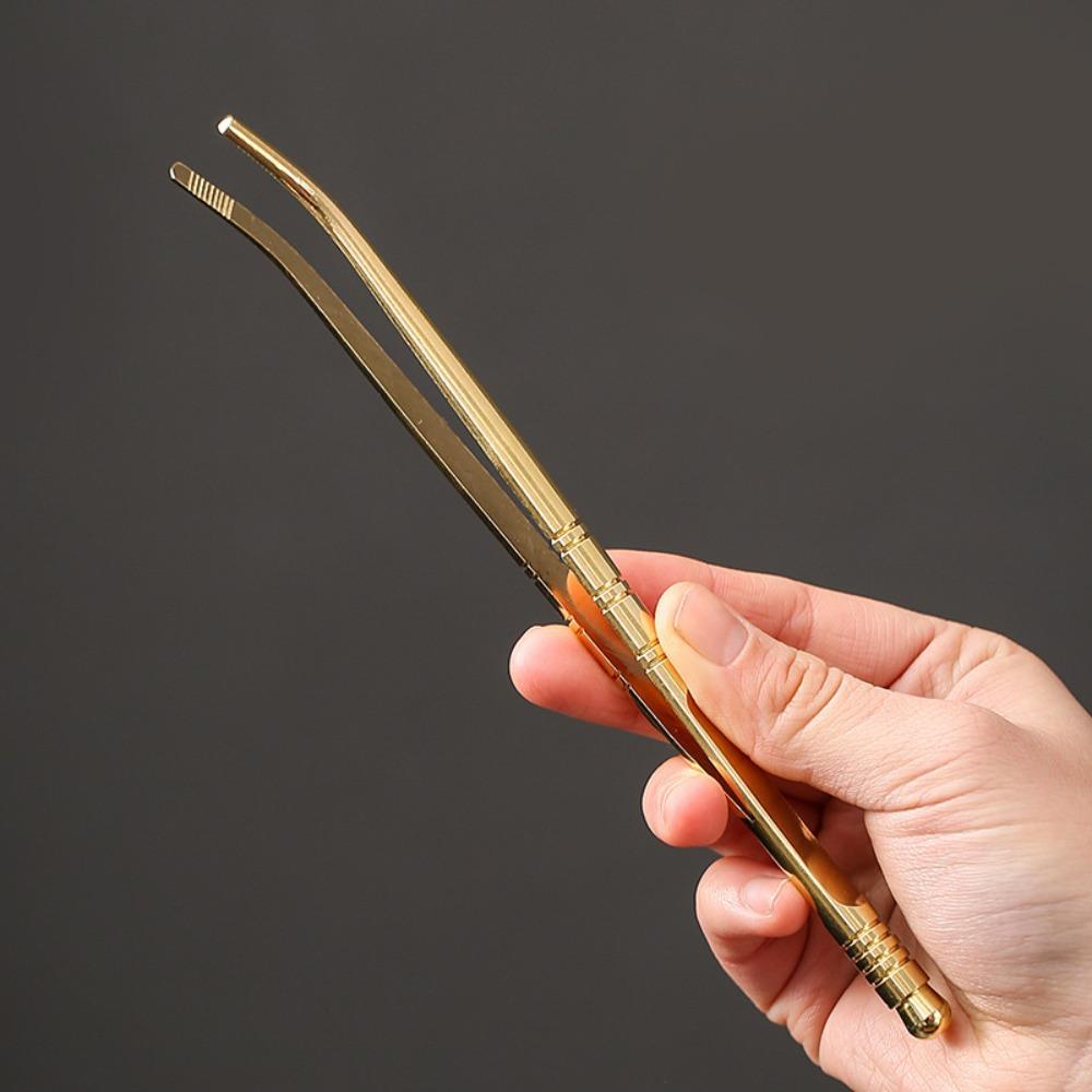 

Non-slip Tea Cup Tongs 2 in 1 Tea Tweezers Tea Utensil Brass Tea Clip Bar
