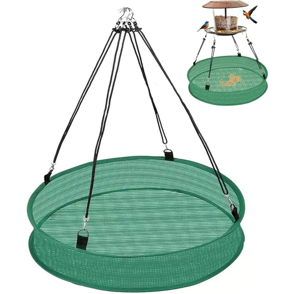 

Bird Seed Catcher 20 Inch Hanging Mesh Tray Bird Feeder with Rope Hook Anti-Overflow Protection Feeding Tray for Outdoor Garden Pack of 1