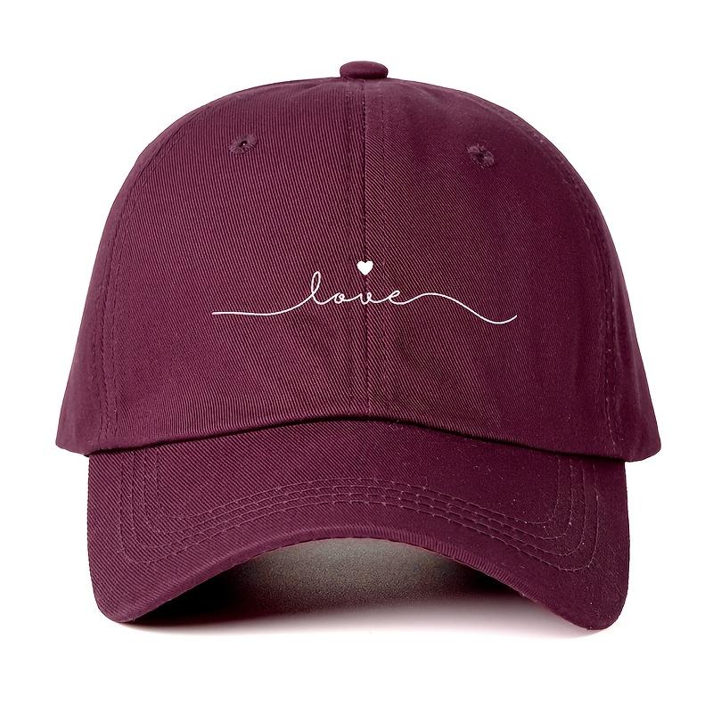 A Printed Love Heart Baseball Cap Unisex Trucker Hat Breathable And Adjustable Golf Cap Stylish Summer Curved Hat for Both Me