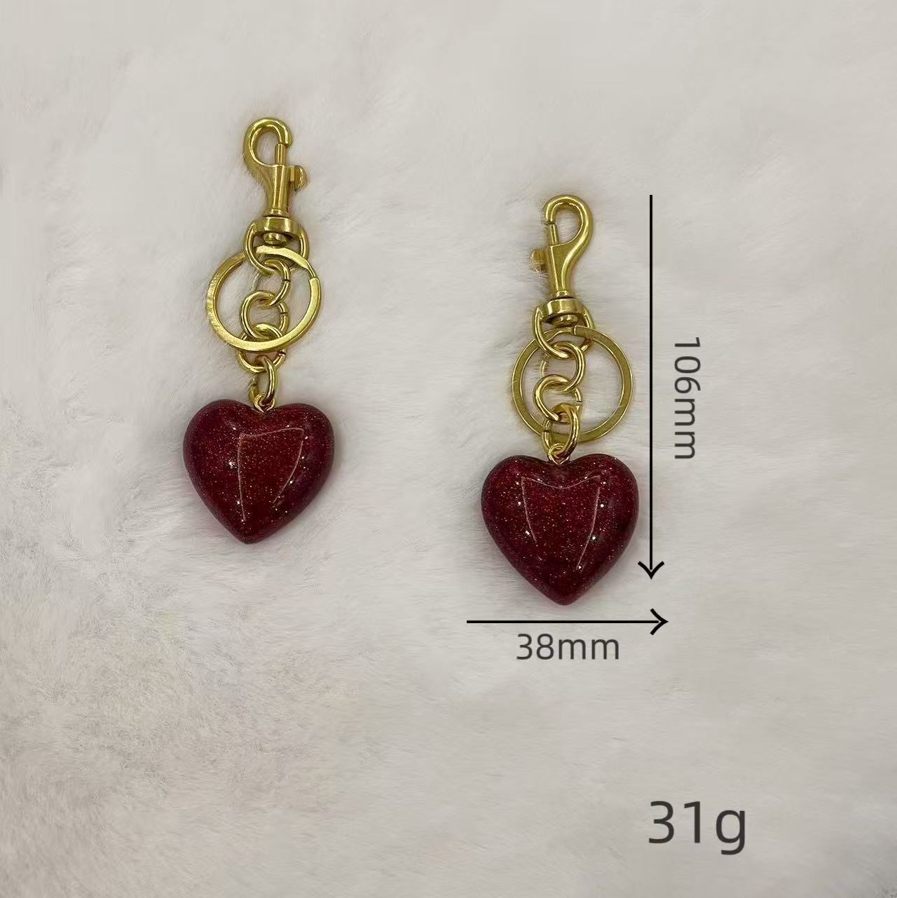 Creative Love Keychain Bag Pendant Fashion Peach Heart Pendant Koujia Versatile Love Ornament красный