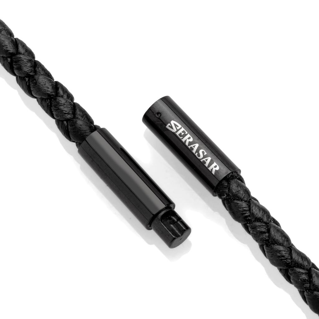 Leather Leather Choker 60cm Leather Cord Chain Jewelry Genuine for Leather strand Jewelry [SERASAR] Necklace, Men's (with Pendant), Black, (with Men's