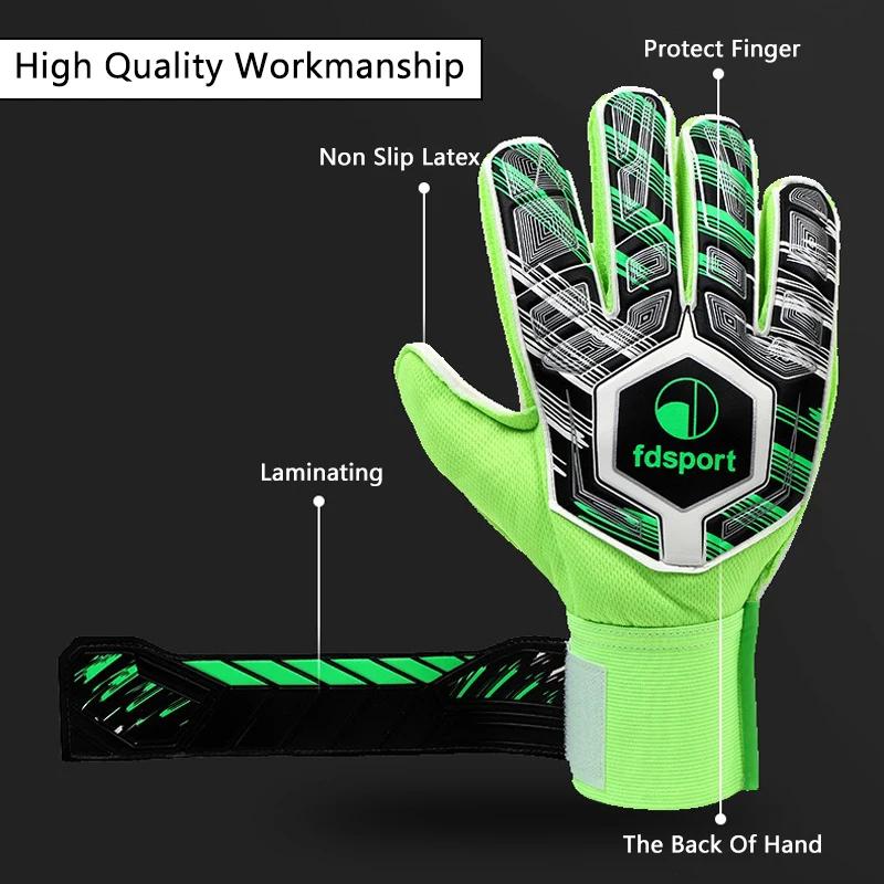 Childs Professional Goalkeeper Gloves Kids Football Latex Thickened Protection Goalkeeper Gloves Soccer Goalie Non-slip Gloves