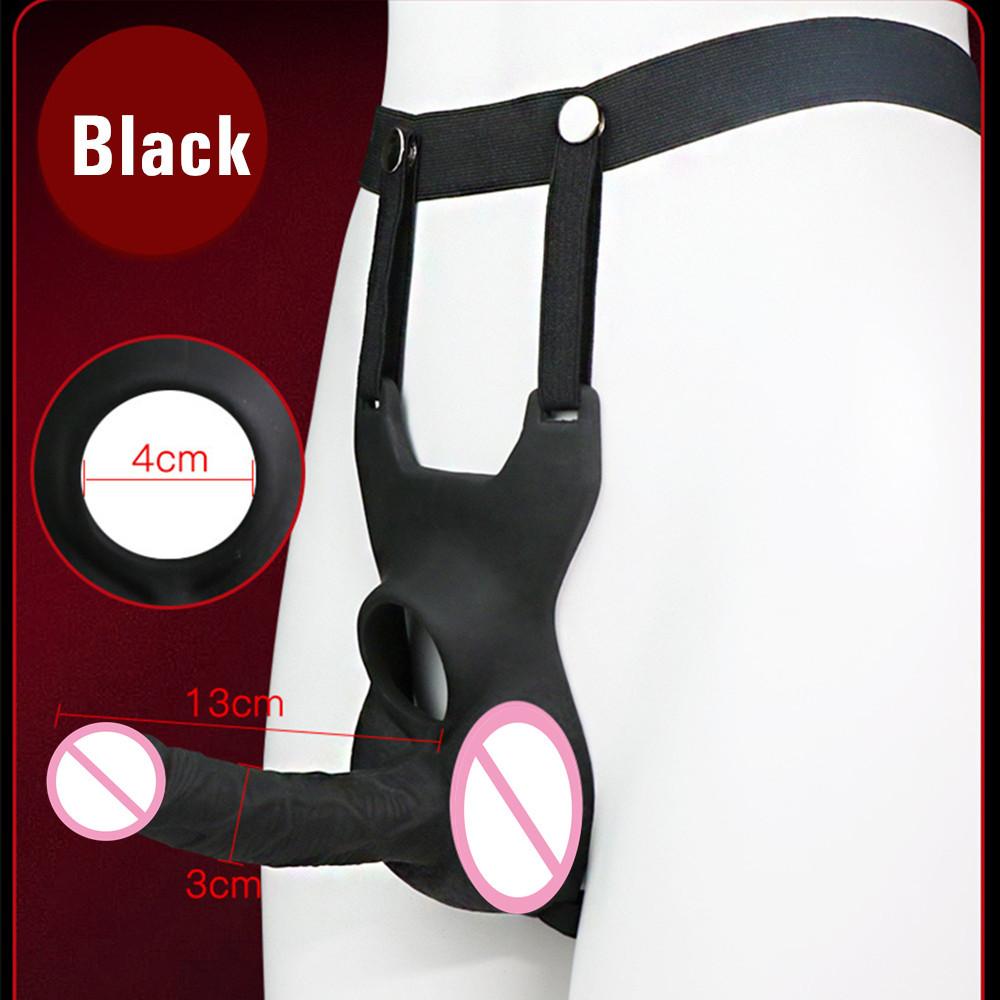 Nositelné duté dildo kalhotky pro páry – Nastavitelný bezpopruhový strap-on postroj s realistickým penisovým návlekem, Erotická hračka pro dospělé