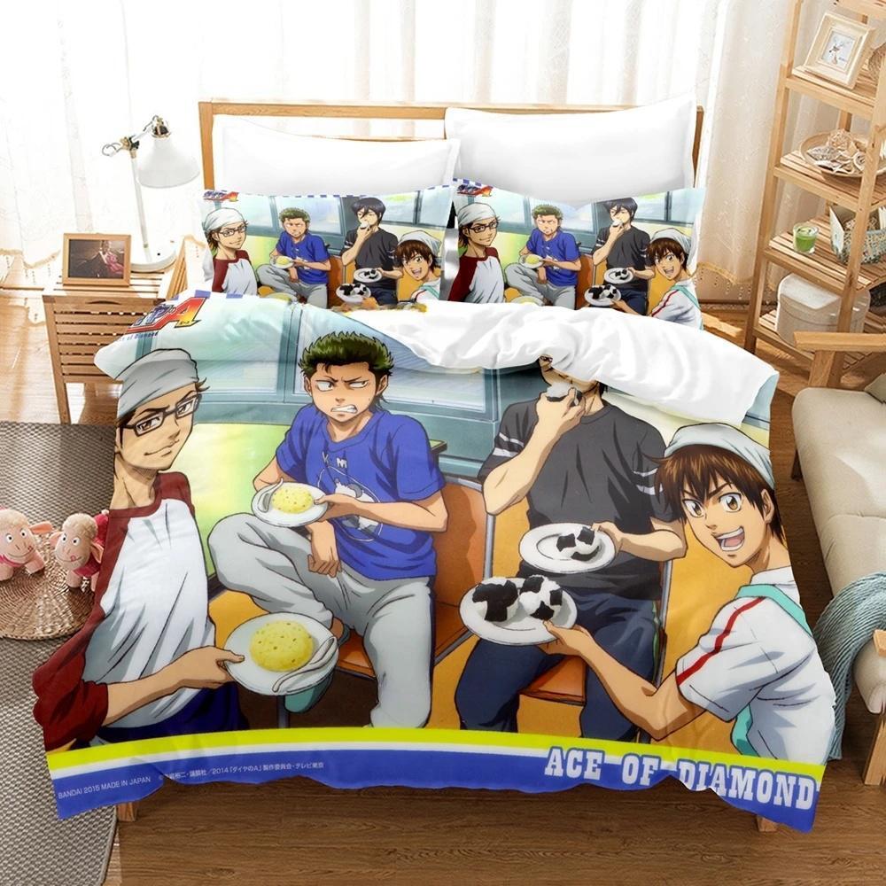 3d Print Anime Ace of Diamond 2_3pcs Bedding Set Boys Girls Twin Queen Size Duvet Cover Pillowcase Bed Kids Adult Home Textiles