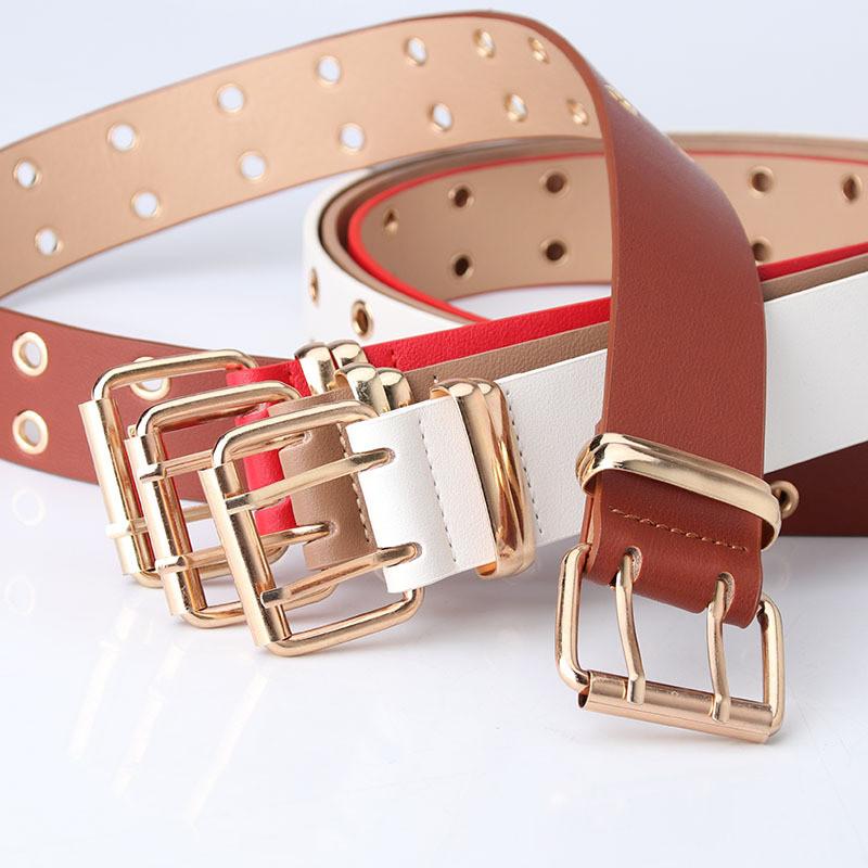 Streetwear Style Large Width Leather Belt With Iron Buckle For Party And Daily Use