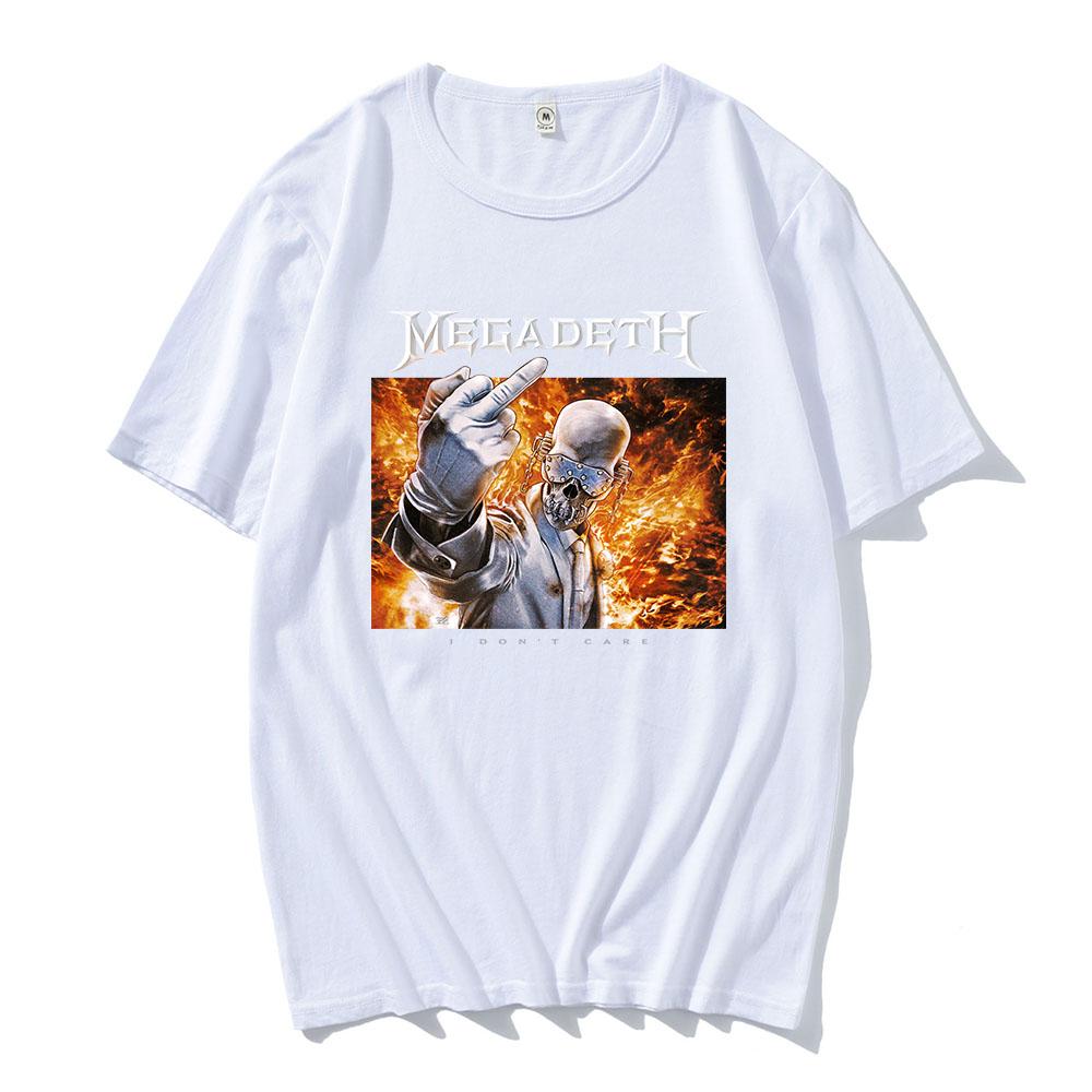 Megadeth I Don't Care Graphic Merch Tees O-neck Summer Short Sleeve T-shirt Unisex Streetwear Hip Hop Heavy Mental Tshirts