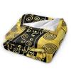 African Art Black And Gold Pattern Flannel Blankets Custom Throw Blanket for Home 200x150cm Quilt,