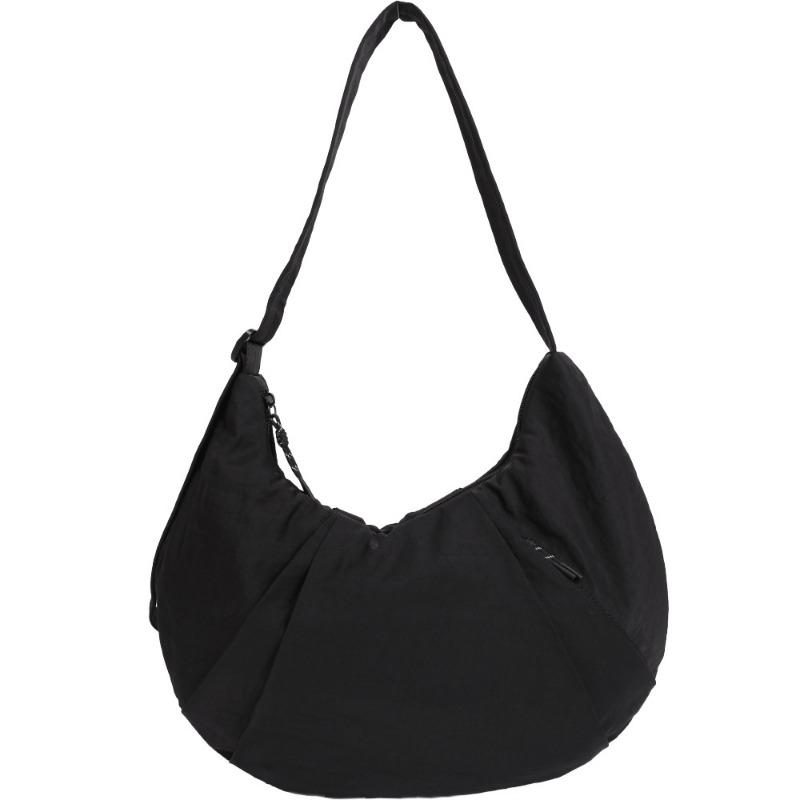 Pacote Cor Sólida Simples Grande Capacidade Bolsa Transversal Bolsa de Ciclismo Masculina e Feminina Vento Esportivo Tecido de Nylon Bolsa Dumpling