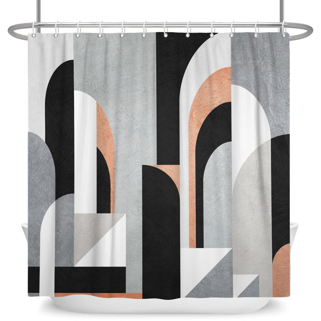 3d Bathroom Curtains Colorful Geometry Shower Curtains Waterproof Polyester Fabric With Hooks Home Decor Washable Bath Curtain