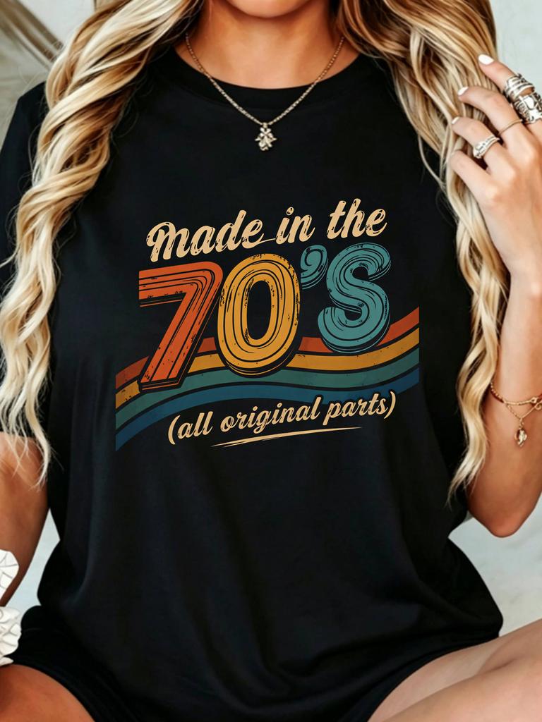 Unisex Retro 70S Style Printed T-Shirt Vintage-Style Colorful Print, Casual Street-Style T-Shirt, So