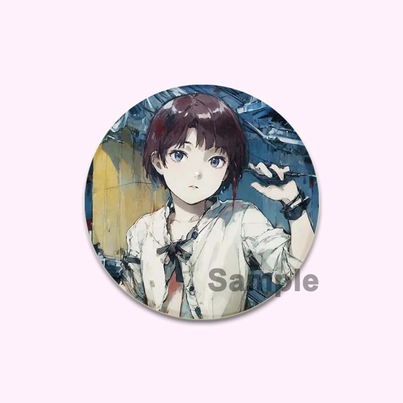 Anime Serial Experiments Lain 32/44/58mm Simple Button Pin Snap In Design Cartoon Brooches Daily Stylish Ornament Handmade Badge