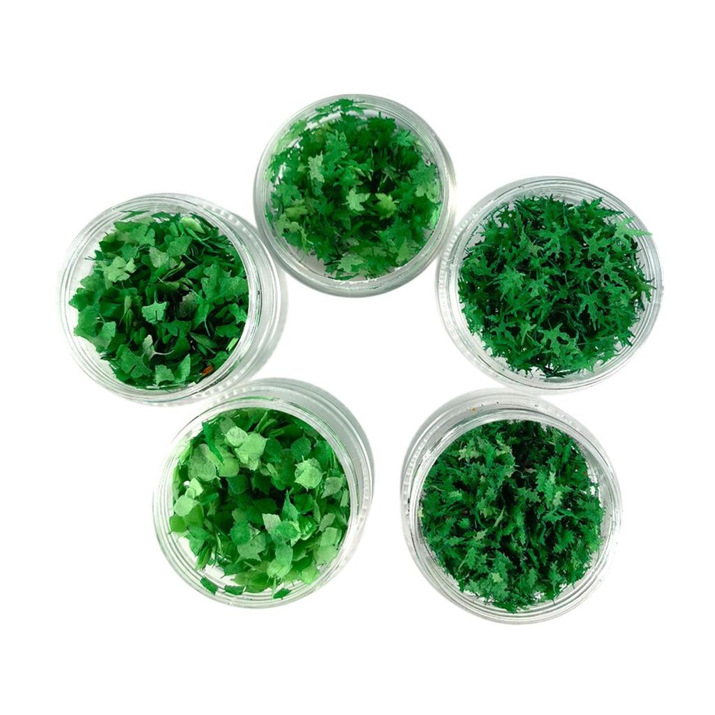 5x Grass Scene Decorative DIY Scenery Leaves for Microlandscapes Miniature Base Train Models Dollhouses War Game Terrain