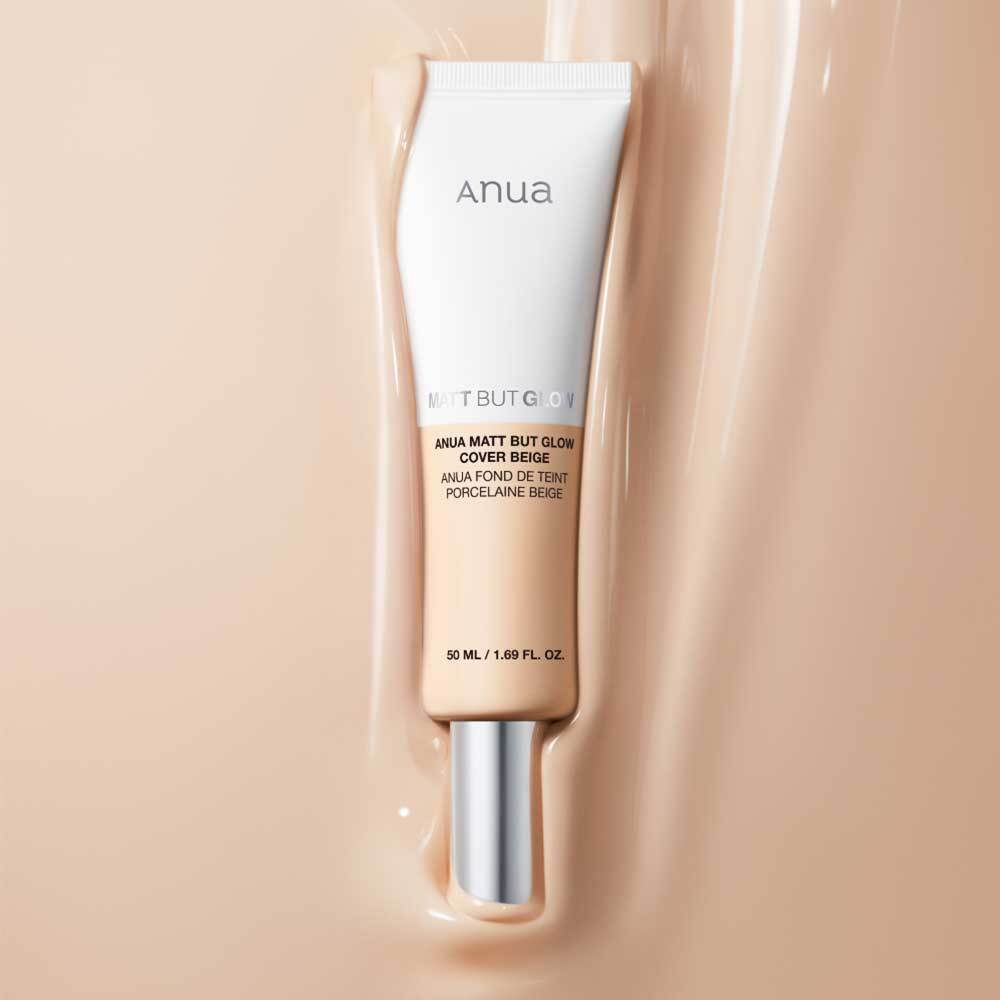 Anua Matte-But-Glow Cover Beige SPF50 PA++++ (50ml) – Lightweight Foundation-Free Tinted Sun Base, Korean