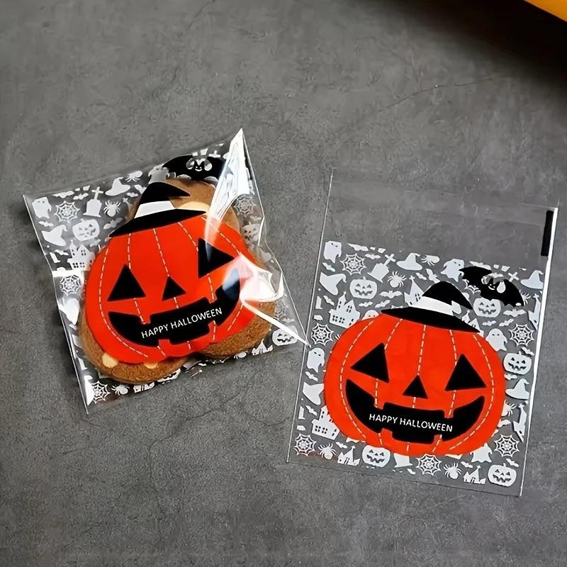 Halloween Cookie Packaging Bags 10CM*10CM Baking DIY Transparent Candy Gift Bag For Happy Halloween Theme Party Favors
