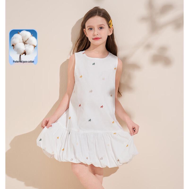Girls  Cartoon Embroidered Cotton Vest Dress 165