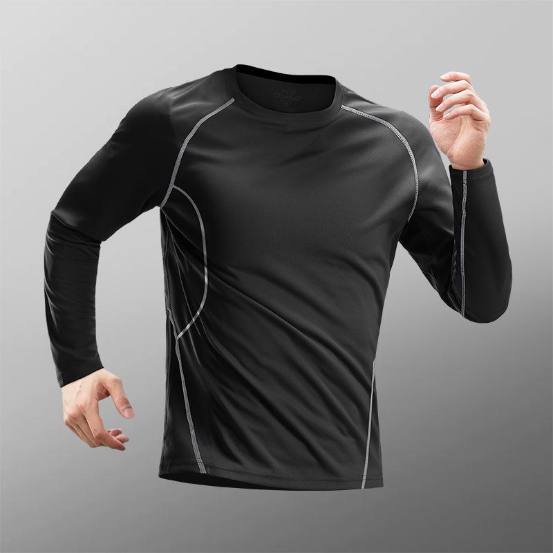 

Men s Quick-Dry High Elastic Long Sleeve Base Layer Sports T-shirt for Autumn/Winter XL [Recommended 110-130 lbs]