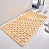 1pc Bathroom Non-Slip Mat With Suction Cup, 43x75cm Bath Rug, Shower Mat Round Hole Design, Bathroom Massage Ring, Quick Drain