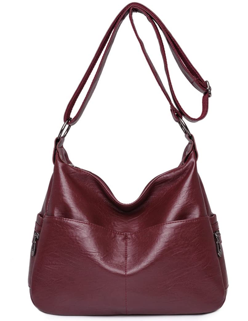 

[Flifla] Red, crafted by top artisans, this sophisticated shoulder tote bag features multi-functional 3-way PU leather, perfect for carrying by hand,