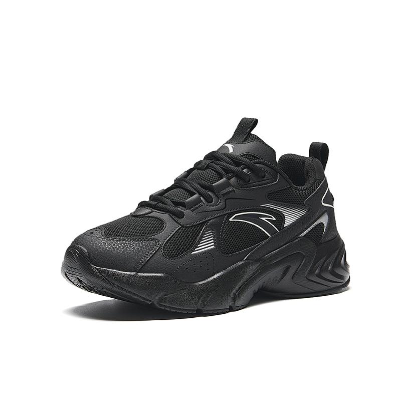 New Anta Running Collection Non slip Wear resistant Shock Absorption Low Top Casual Running Shoes Men's Black Silver 912435516-4