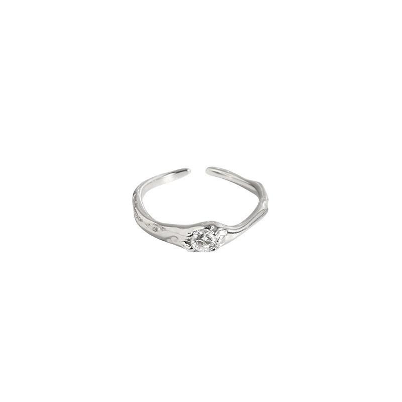 Stylish Ins Inspired Adjustable Ring With Unique Geometry And Dazzling Zirconia Detail