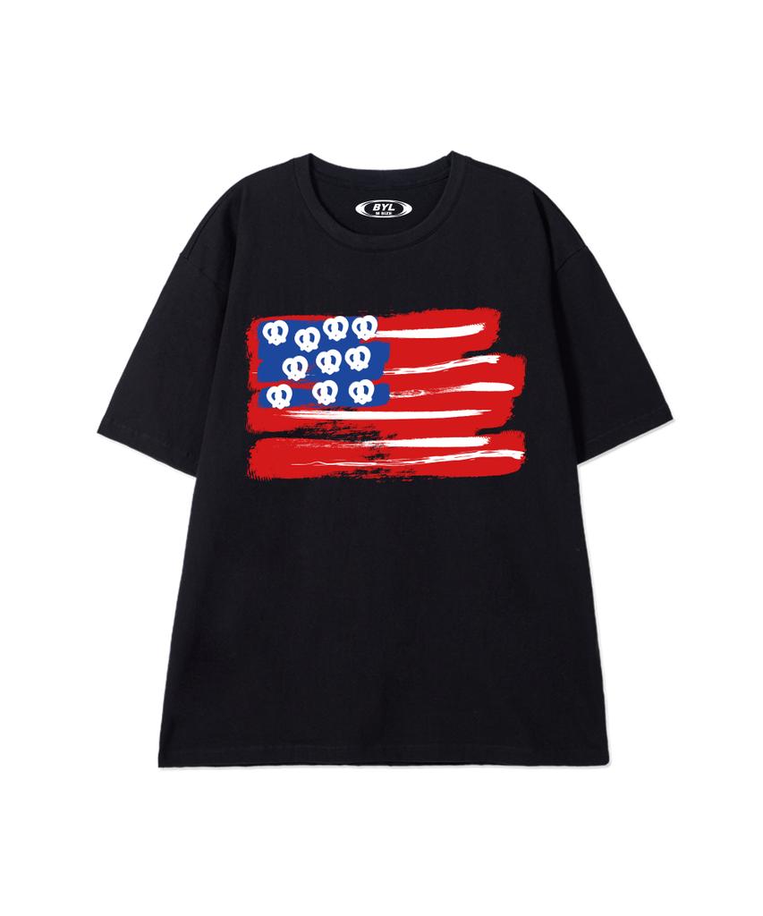 BY.L Pretzel Flag Short Sleeve T-Shirt Black