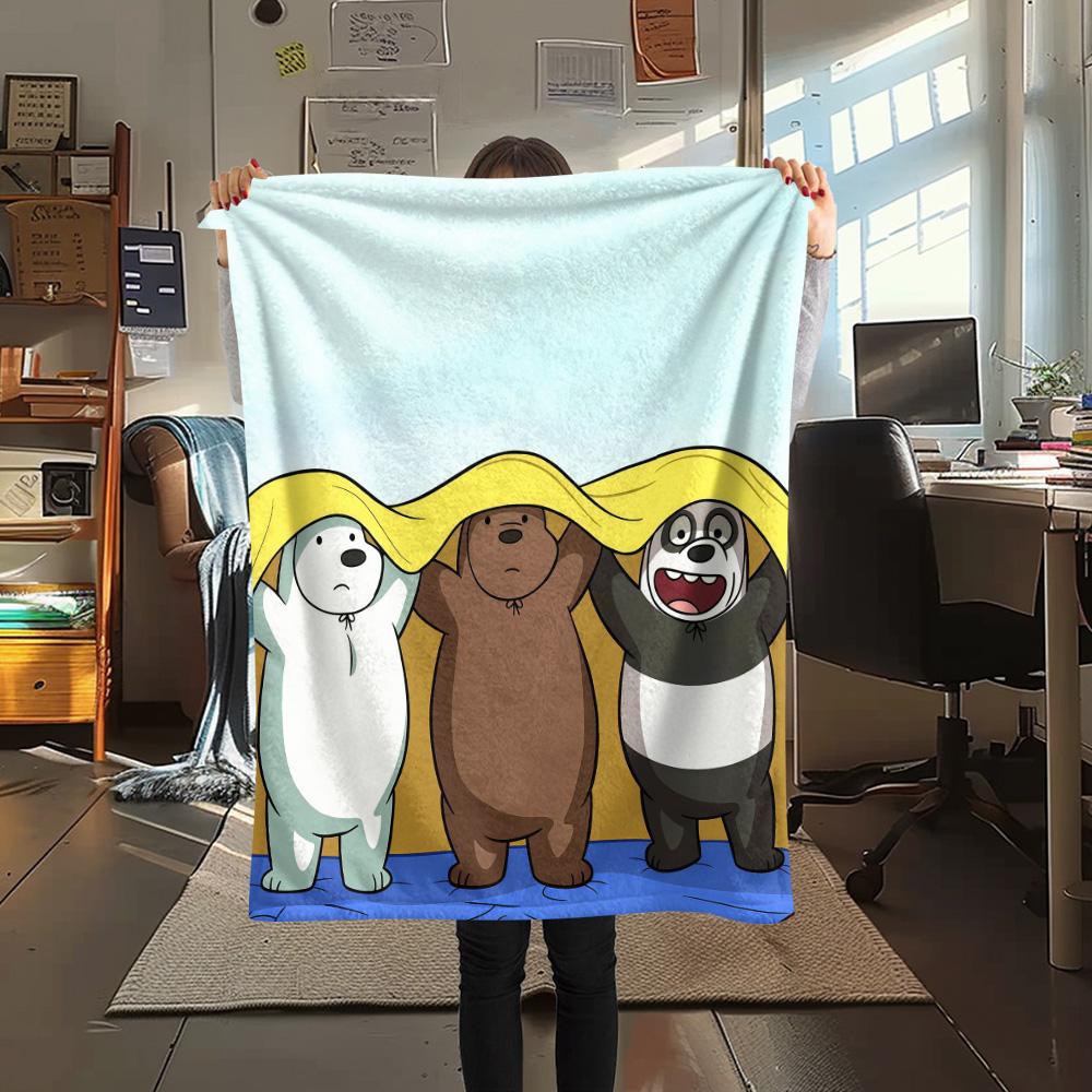 We Bare Bears2 Flannel Blanket, High Quality Comfortable for All Seasons, Home Decor, Warmth and Comfort