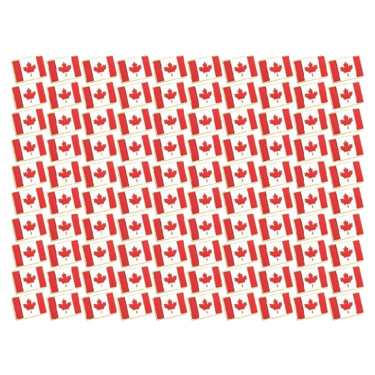 Classical Canadian Flag Brooch Sturdy Alloy Maple Needle Badge Office Wear Decoration For Long Lasting Wear