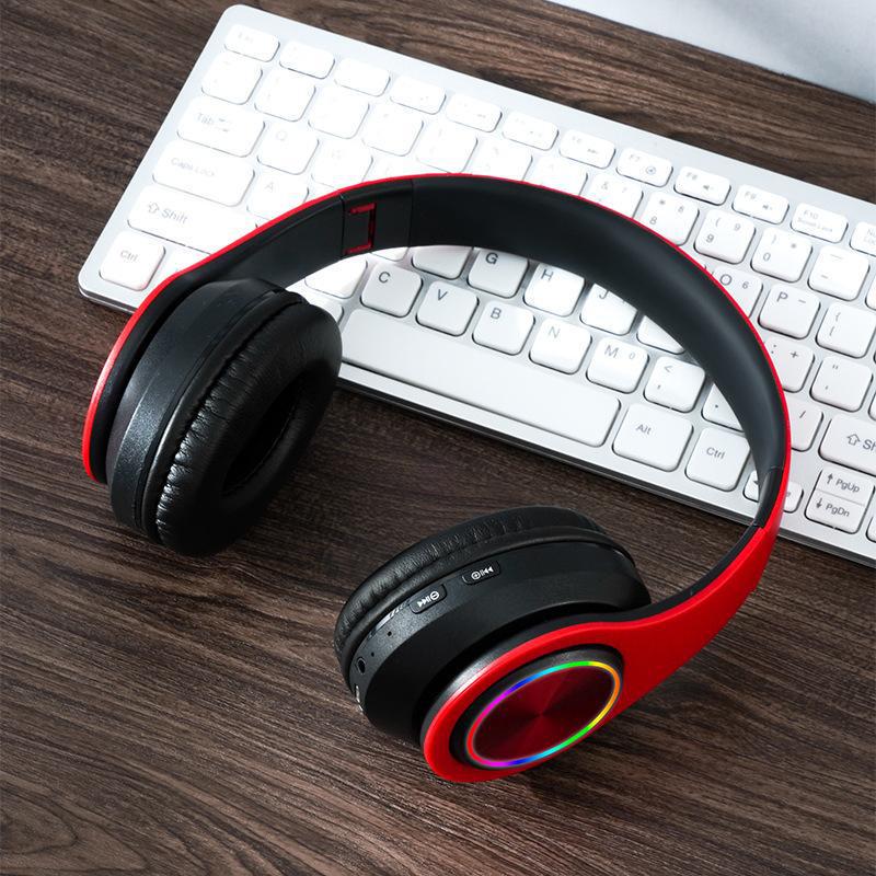 New B39 Luminous Wireless Bluetooth Headset: Foldable, Head-Mounted, Call-Ready, with Plug-in Card Feature