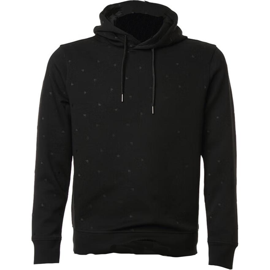 Emporio Armani Hooded Pullover All-Over Print Long Sleeve Sweatshirt Men Sweatshirt Black 6L1MQ2-1JHSZ-0012