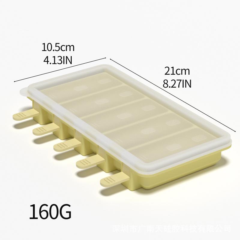 Silicone Ice Cube Tray with Lid: 4-Grid Frozen Soup & Food Storage Box