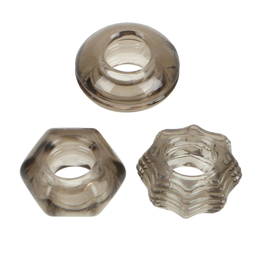 Cock Ring Silicone Male Masturbator Crystal Penis Ring Sex Toys for Men 3Pcs/set Adult Products Delay Ejaculation