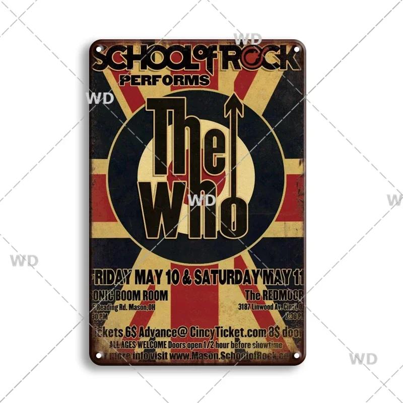 Retro Vintage Rock N Roll Band Metal Tin Sign - The Doors ZZTOP Queen Music Poster, Wall Decor Plaque Plate