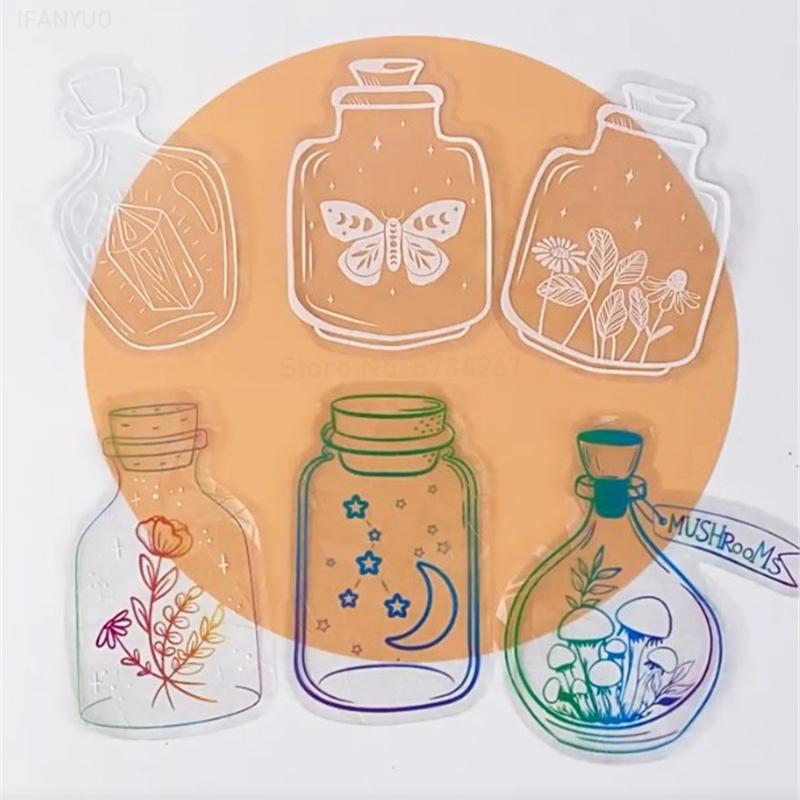 6 Stuks/Set Zonvanger Stickers Bohemen Vlinder Planten Dieren Mandala Lourts Regenboogmaker Statische Raamglas Decoratieve Film