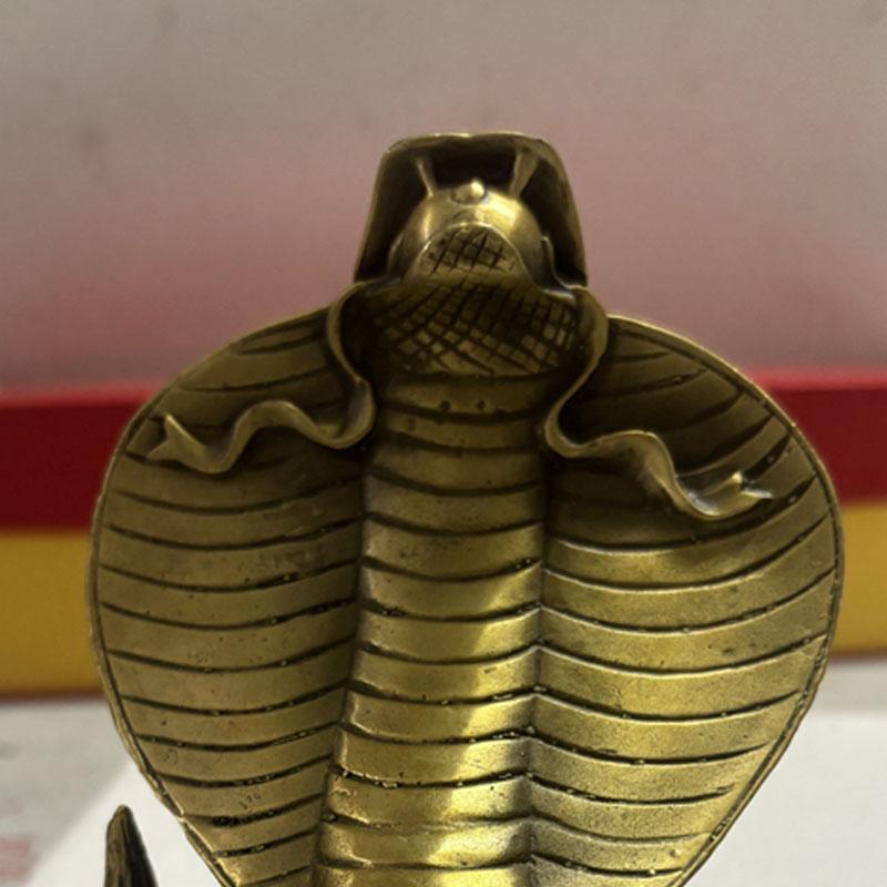 Seiko Pure Copper Animal Snake Sculpture Creative Living Room Office Desktop Shop, Craft Decoration, Ornaments, Height14 cm, 1Pc