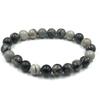 Black Web Jasper Gemstone Gemstone Handmade Beads Bracelet 7.5" Unisex Stretch Bracelet For Anniversary Gift RBB-3