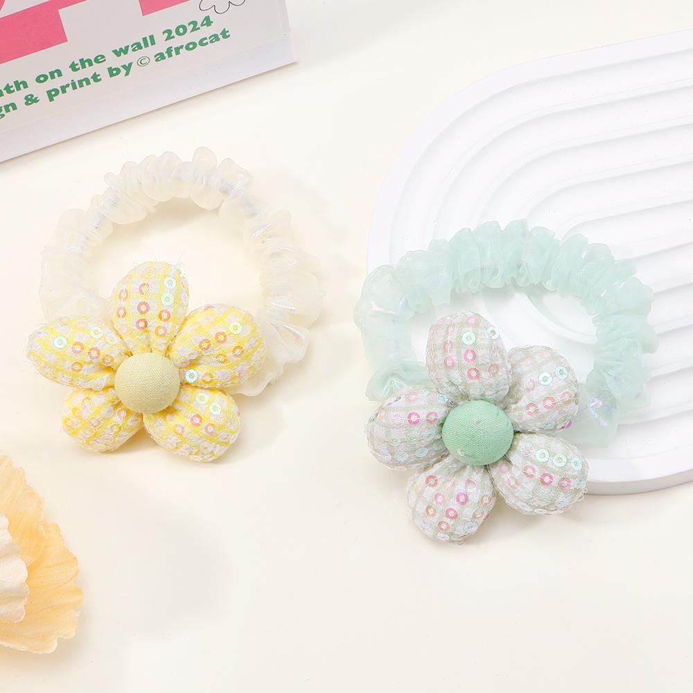 2Pcs/Lot New Solid Sunflower Rubber Band Hair Clips for Kids Fashion Headdress Girl Hairgripe Headwear Baby Hair Accessories