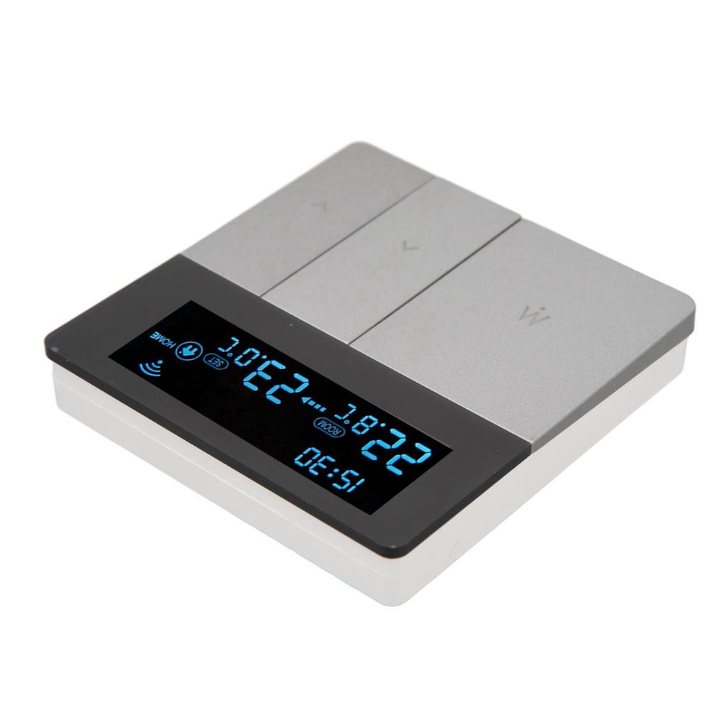 Digital Thermostat Large LCD Display Programmable Grey Thermostat with 3 Meters Sensing Cable