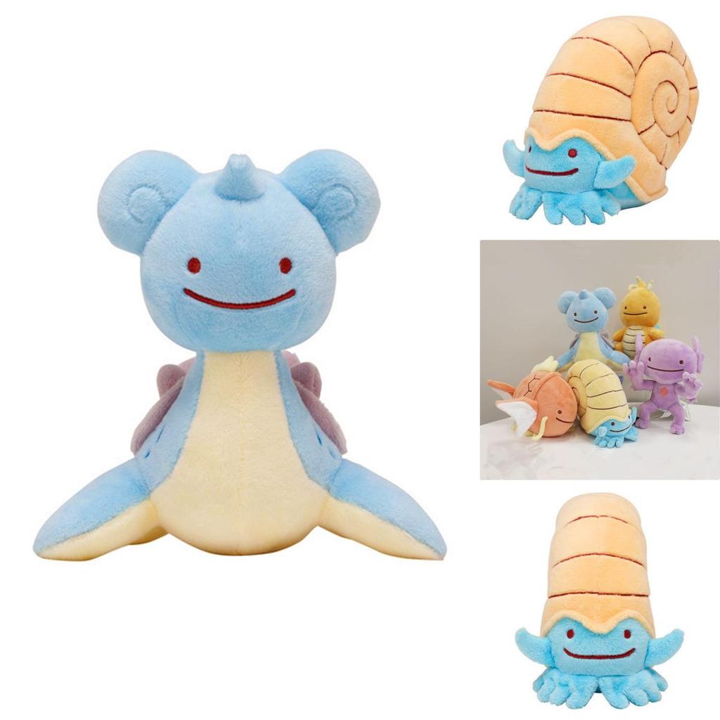 New Arrival Pokemon Plush Toy Set Featuring Ditto Lapras And Dragonite Soft Dolls
