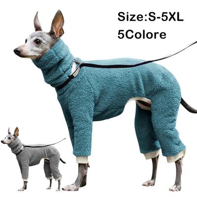 Köpekler için Kışlık Tek Parça Kıyafetler Büyük Yumuşak Yavru Köpek Giysileri Yüksek Yaka Sıcak İtalyan Tazısı Tulum Mont Whippet/Meksika Tüysüz/Maltese