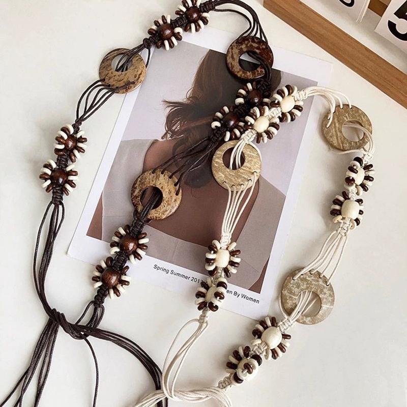Vintage Ethnic Style Handwoven Waist Rope Women'S Dress Decorative Waist Chain Versatile Bohemian Y2K Belt