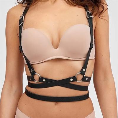 Sexy Leather Binding Strap Set For Women Wearing Sexy Leather Underwear