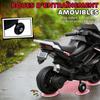 Children's Electric Motorcycle, 6V Battery-powered Motorcycle with Light and Sound Effects, Training Wheels, 75x36x49cm, Black